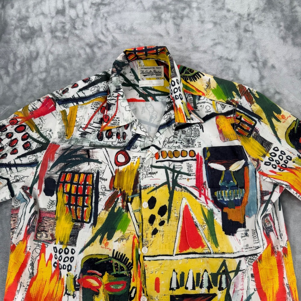 Wacko Maria The Guilty Parties Jean-Michel Basquiat Hawaiian Shirt White Mens M